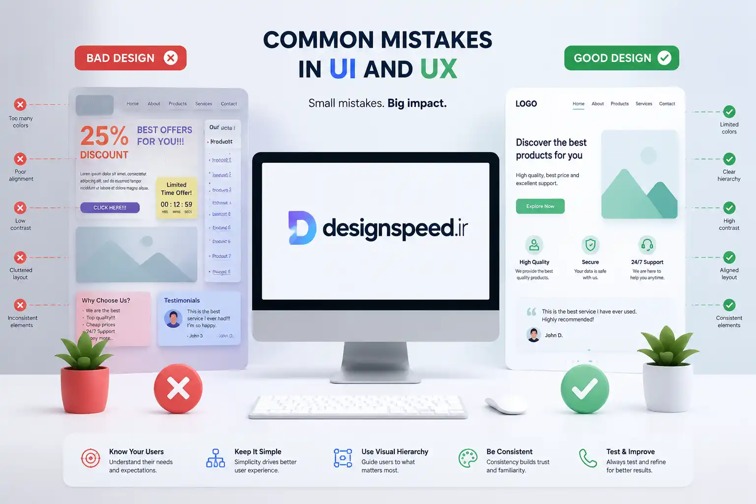 اشتباهات رایج در UI و UX